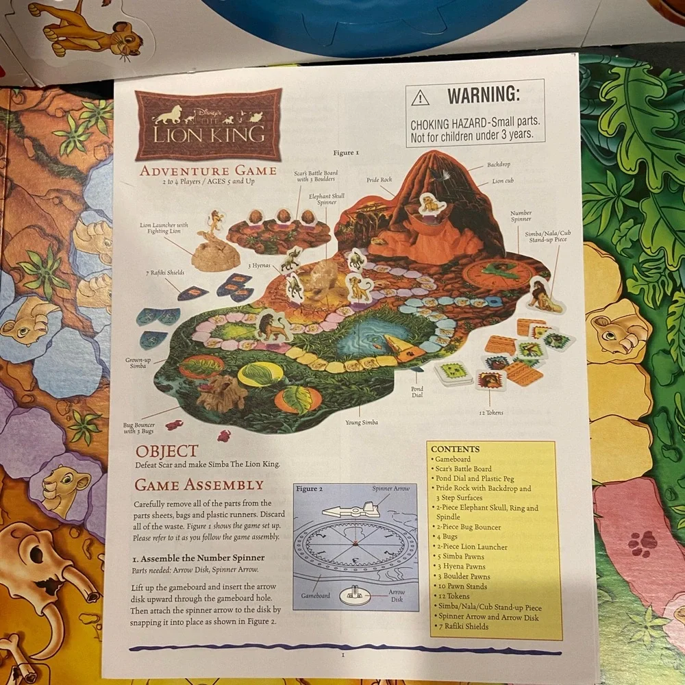 New but Opened Vintage Milton Bradley Disney’s The Lion King Adventure Game
